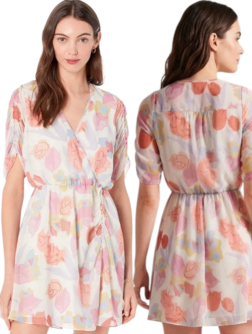 TED BAKER "Juleah" Floral Print Blouson Mini Dress - Size 8